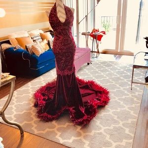 CUSTOM MADE Trumpet V-neck Sequined Prom Dress💃🏾